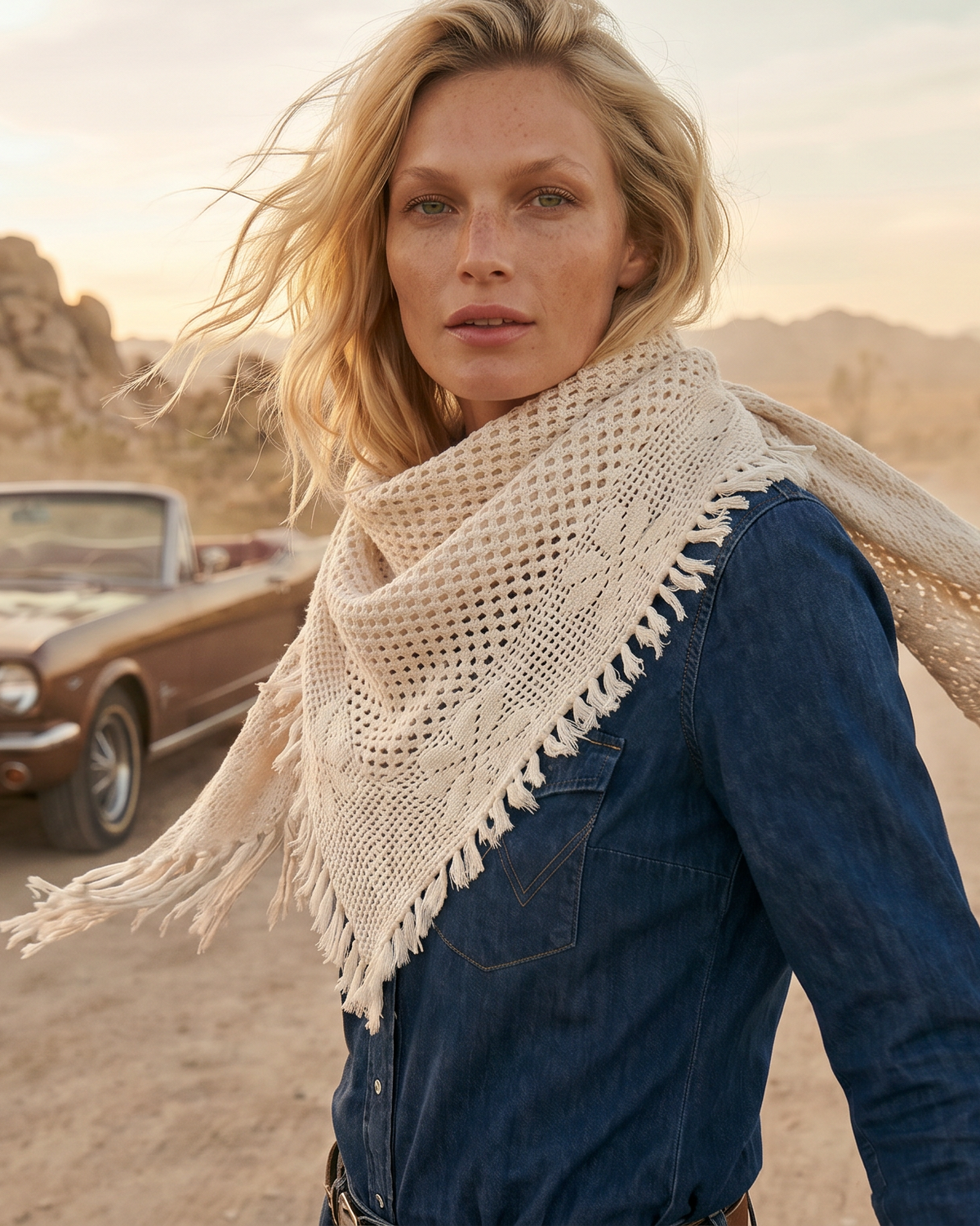 Damen Kaschmir Dreieckstuch QUITO